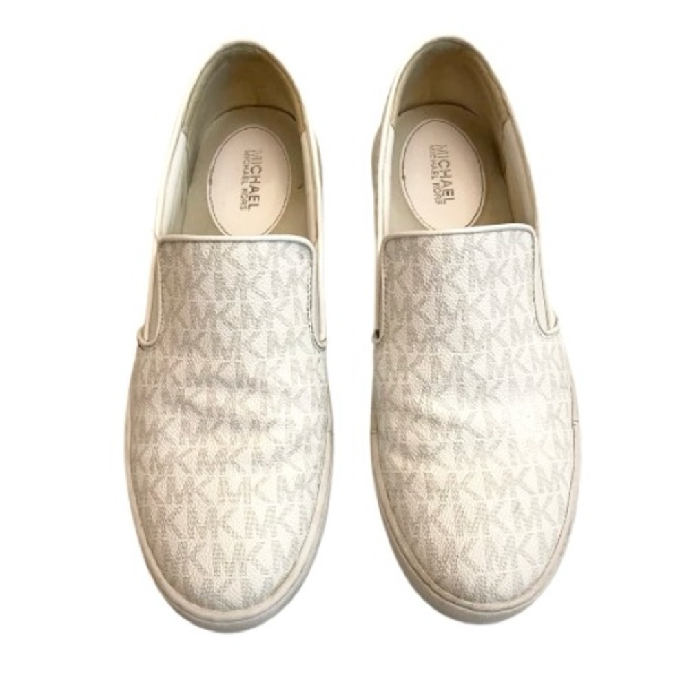 Michael Kors slip in teddi sneakers white/ light grey 9.5